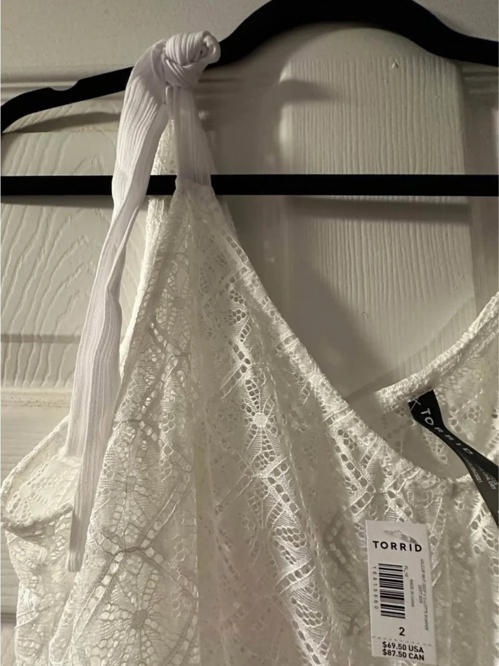 torrid NWT White Lace Tie-Shoulder Swim cover jumpsuit